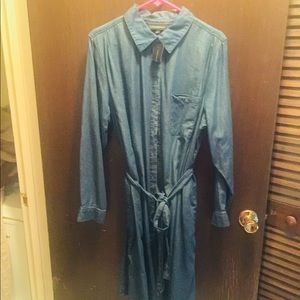 Chambray long sleeved dress
